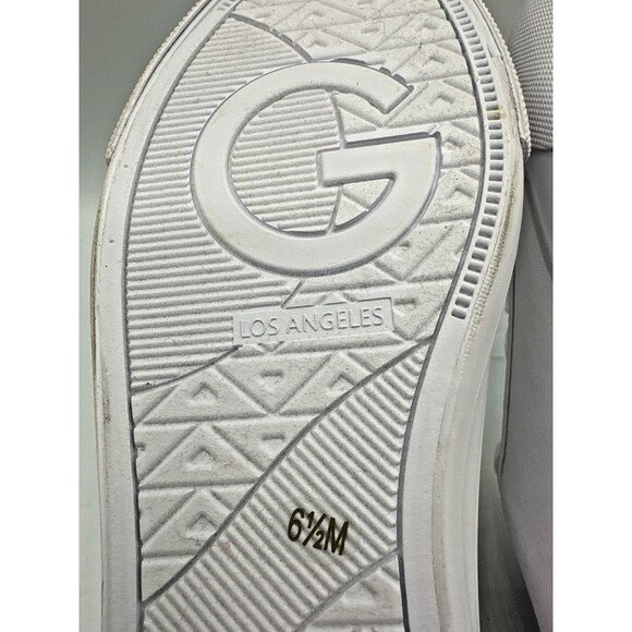 GBG Los Angeles White Sneakers 6.5 Paris Patch Red Heel - Picture 8 of 12